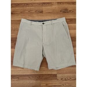 Club Monaco Men Maddox Fit Green & White Stripe Shorts Size 36